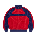 PISTA VELOUR TRACK JACKET [NAVY/RED]