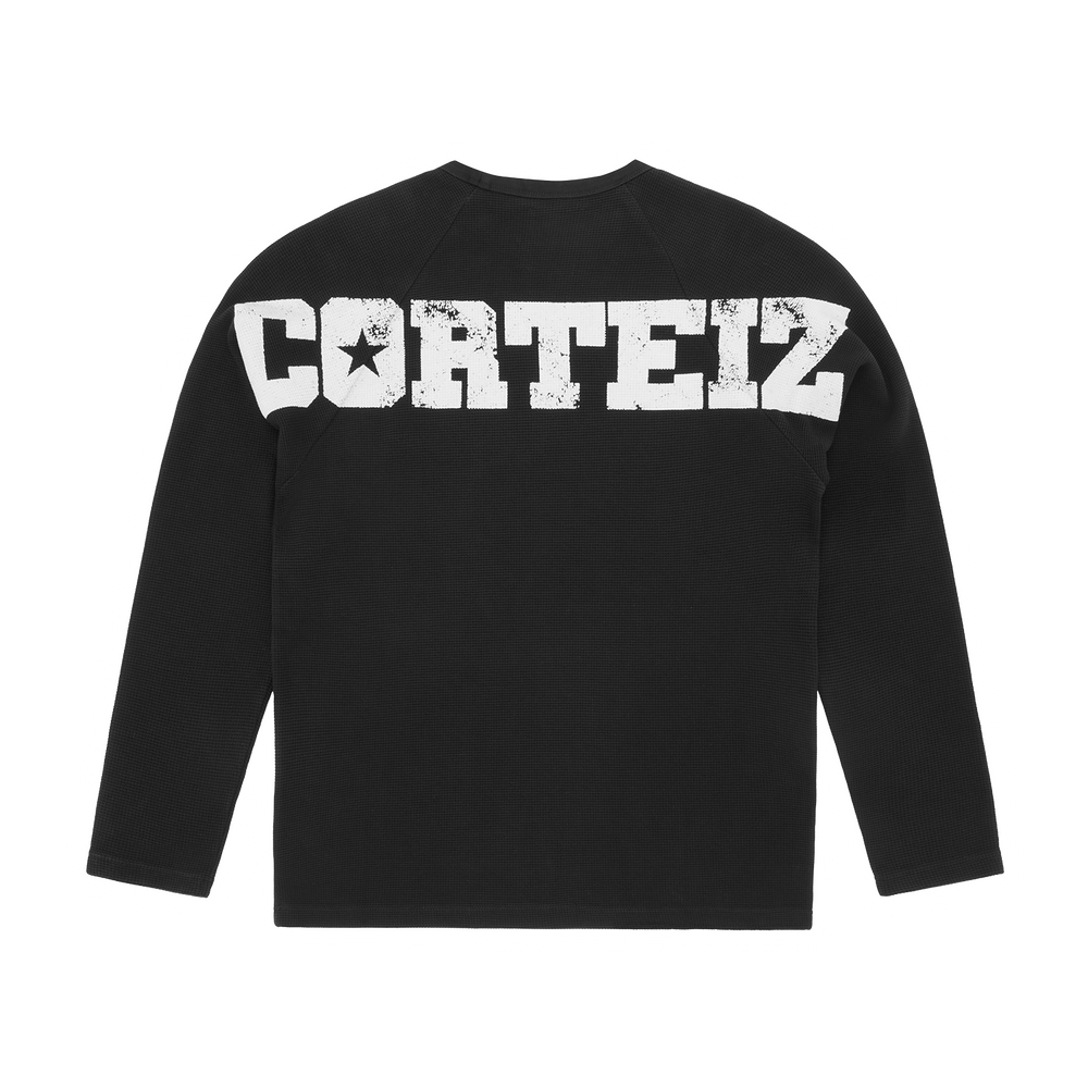 STAR RAGLAN WAFFLE THERMAL [BLACK]