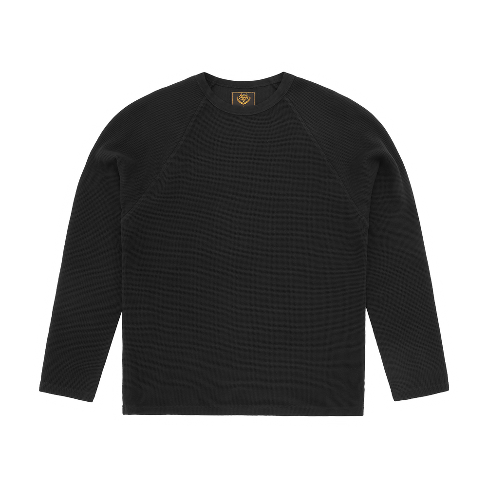 STAR RAGLAN WAFFLE THERMAL [BLACK]