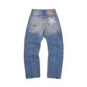 STITCH DOWN BAGGY JEANS [FADED INDIGO]