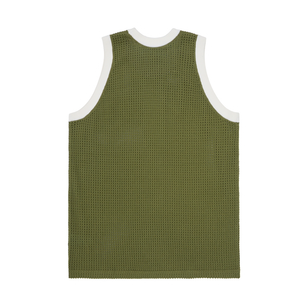 VICE MESH KNIT VEST [OLIVE]