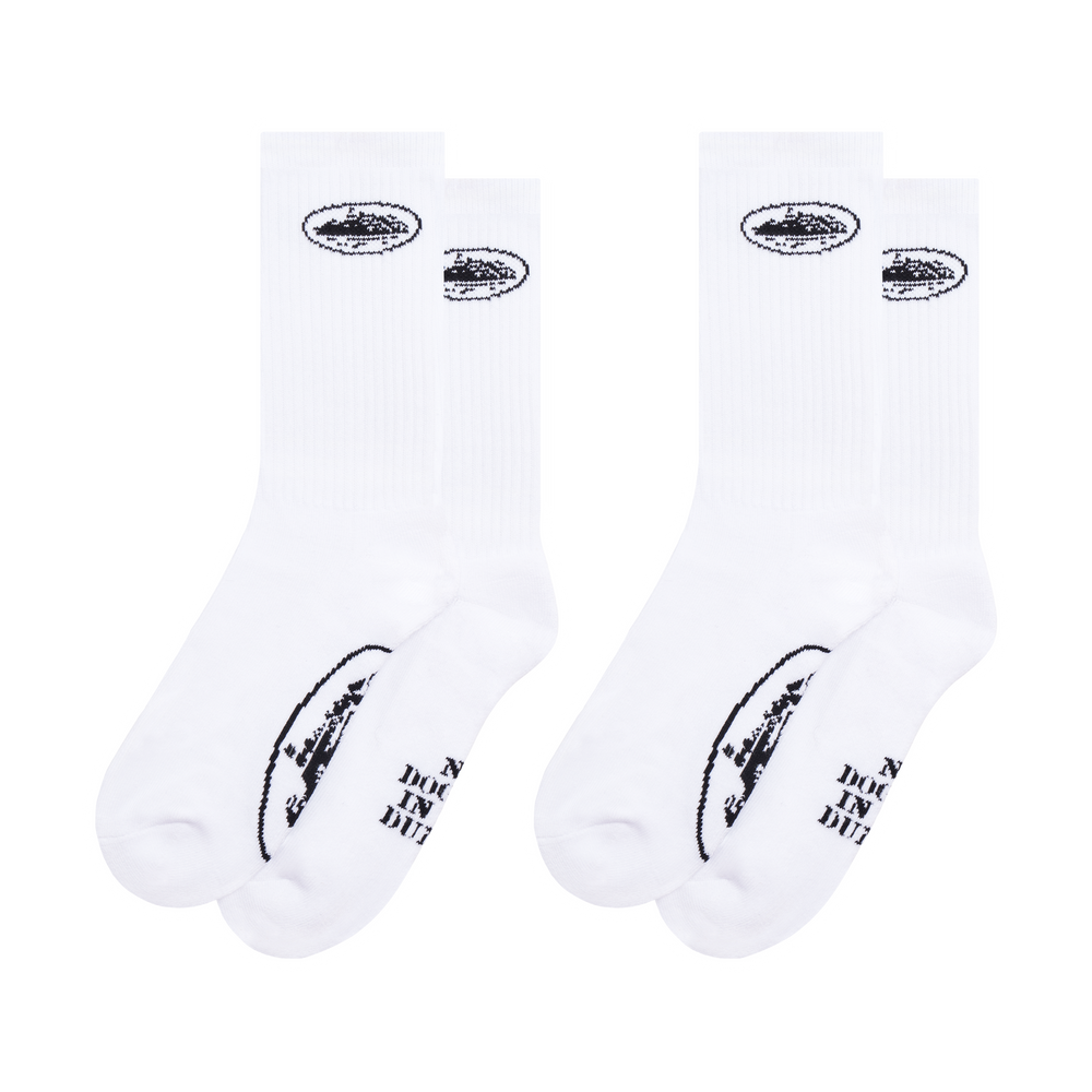 WHITE ALCATRAZ SOCKS [2 PACK]