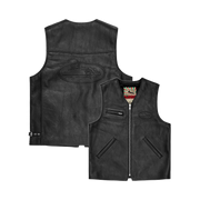 SKYDIVE LEATHER VEST [BLACK]